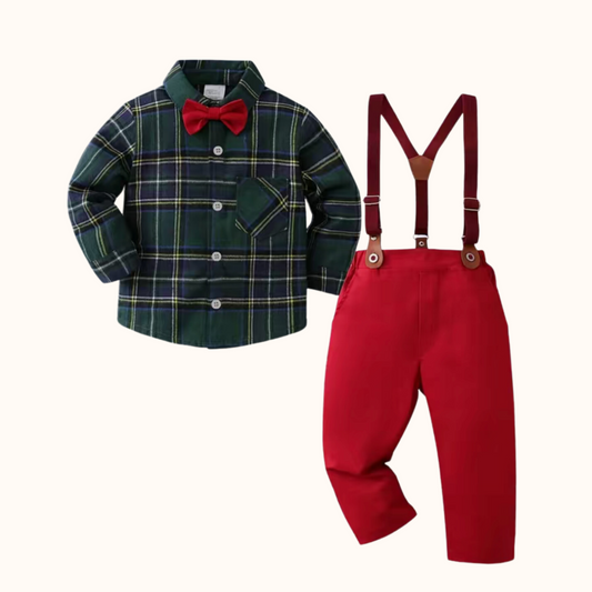 Plaid Suspenders For Boys