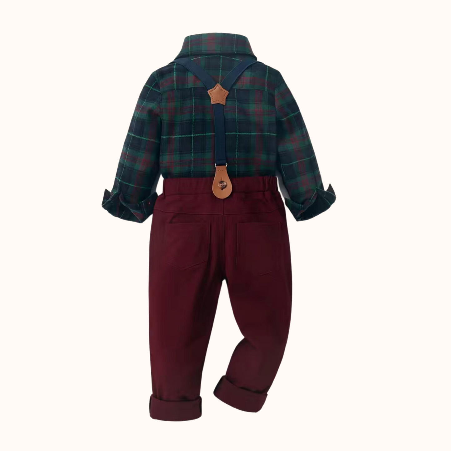 Plaid Suspenders Set for Boys