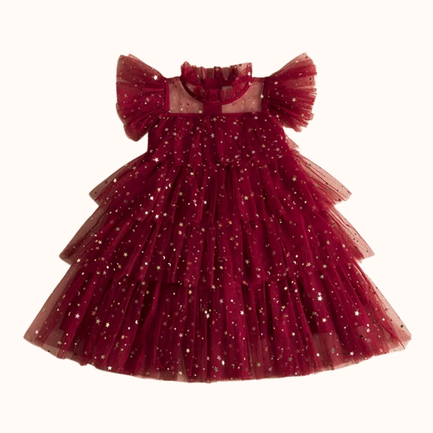 Red with Gold Sparkles Dress